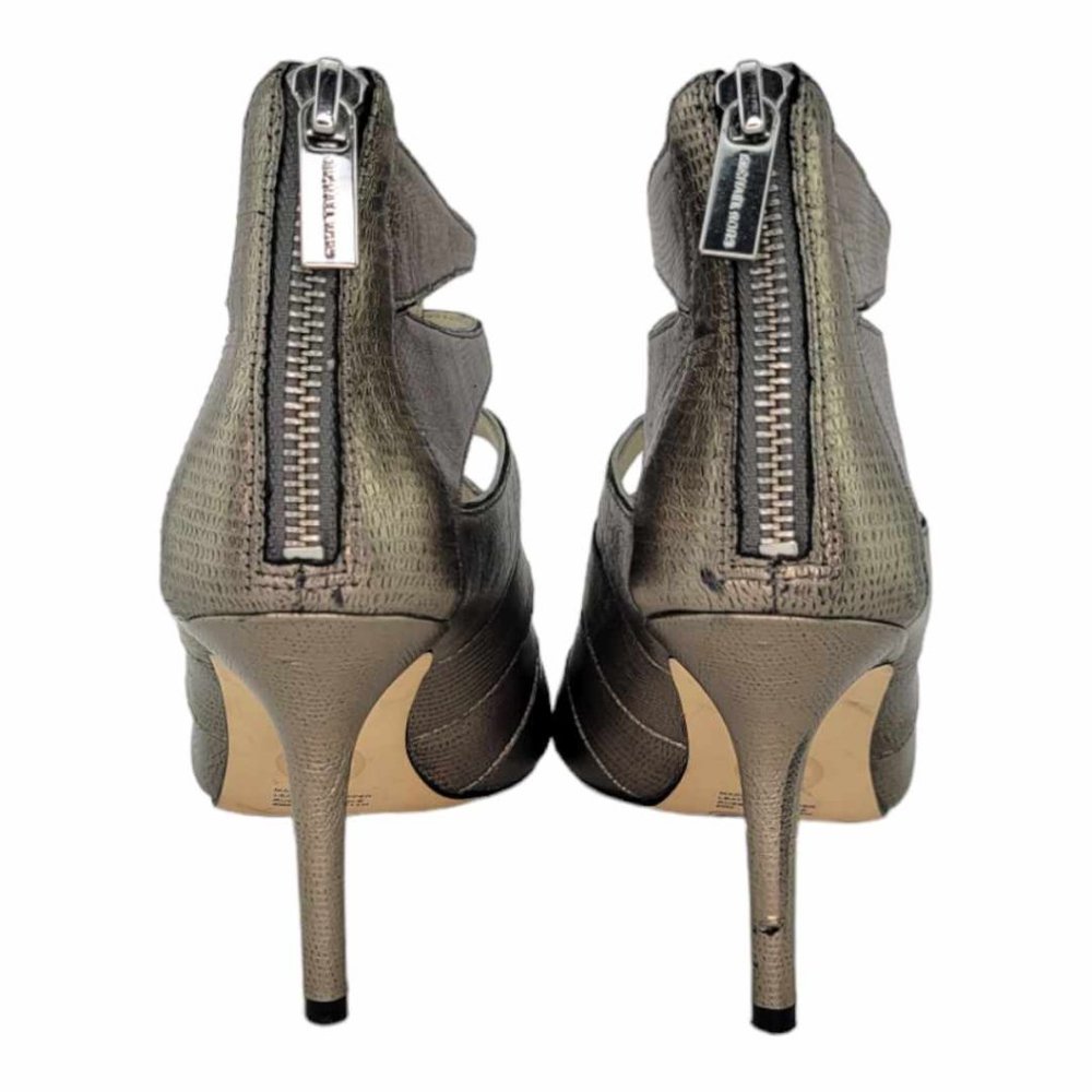MICHAEL Michael Kors Mavis Open Toe Leather Bronze Heel Sandal - Sz. 6.5M - Picture 8 of 12